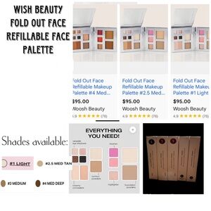 Woosh Beauty Fold Out Face Refillable Face Palettes in different shades